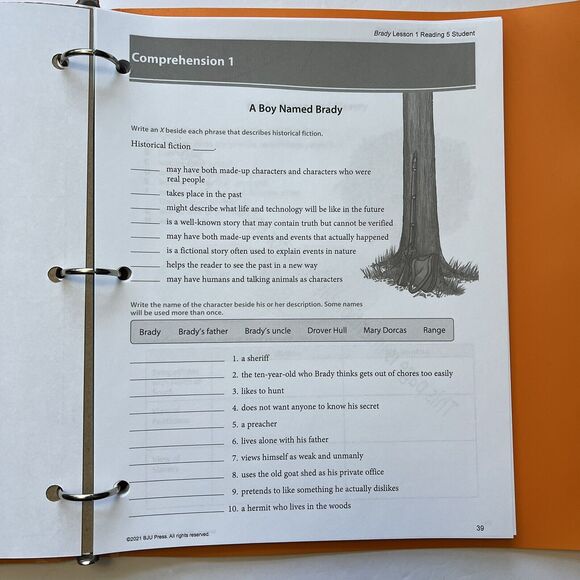 BJU Press Reading 5 Quests Student Handouts Homeschool Curriculum 452391 - Picture 13 of 16
